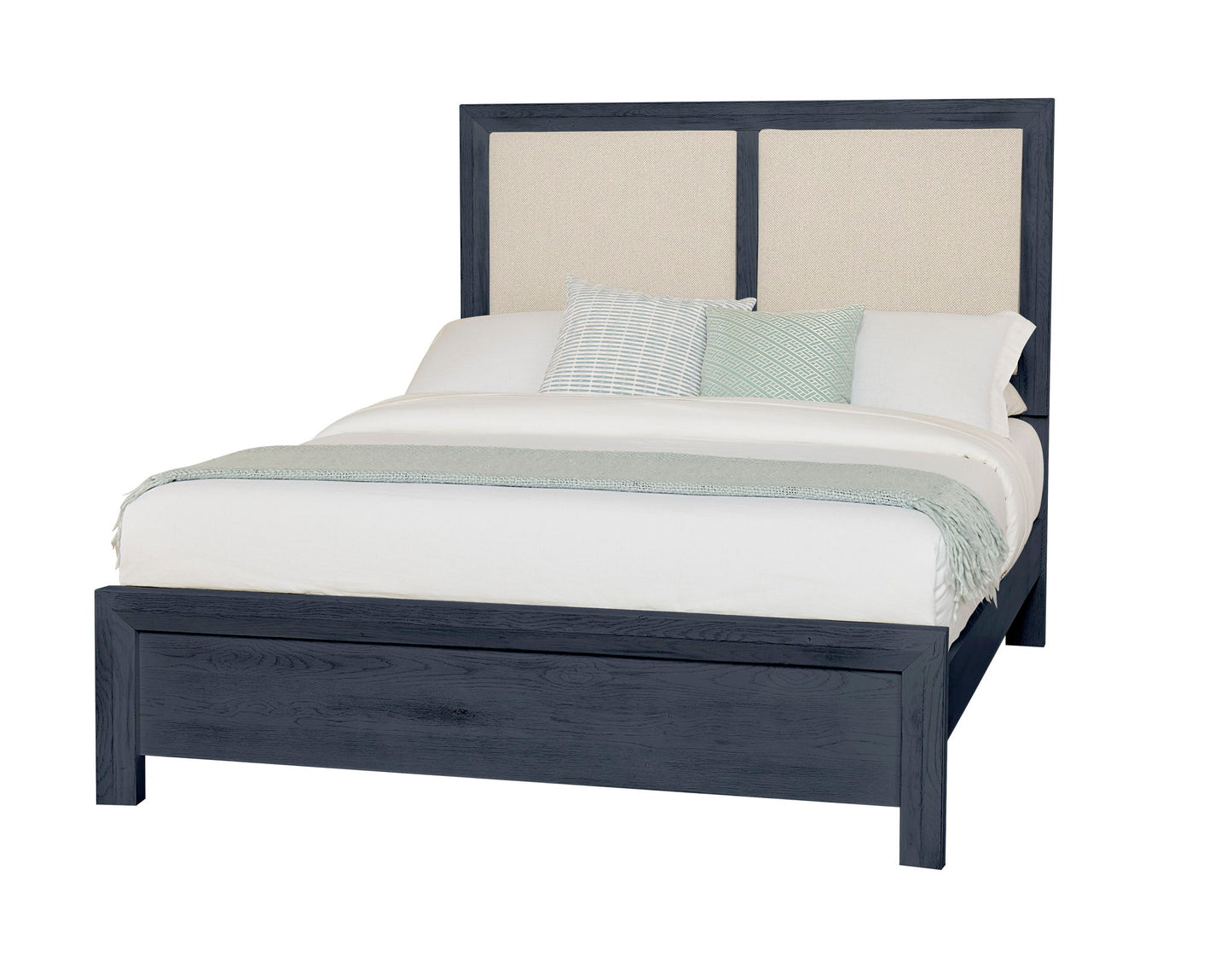 Custom Express - Queen Upholstered Bed Footboard - Indigo