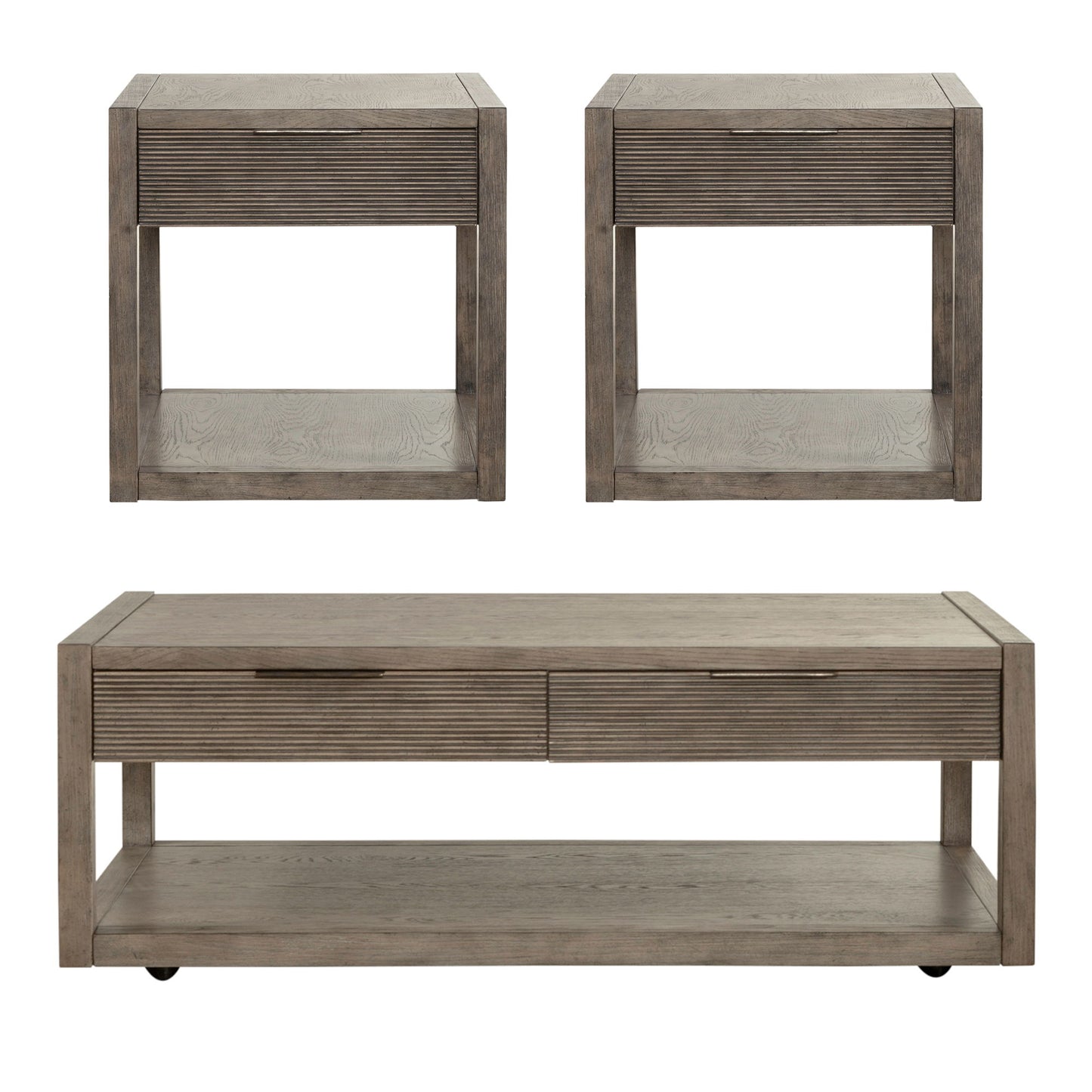 Bartlett Field - 3 Piece Table Set (1 Cocktail 2 End Tables) - Dusty Taupe