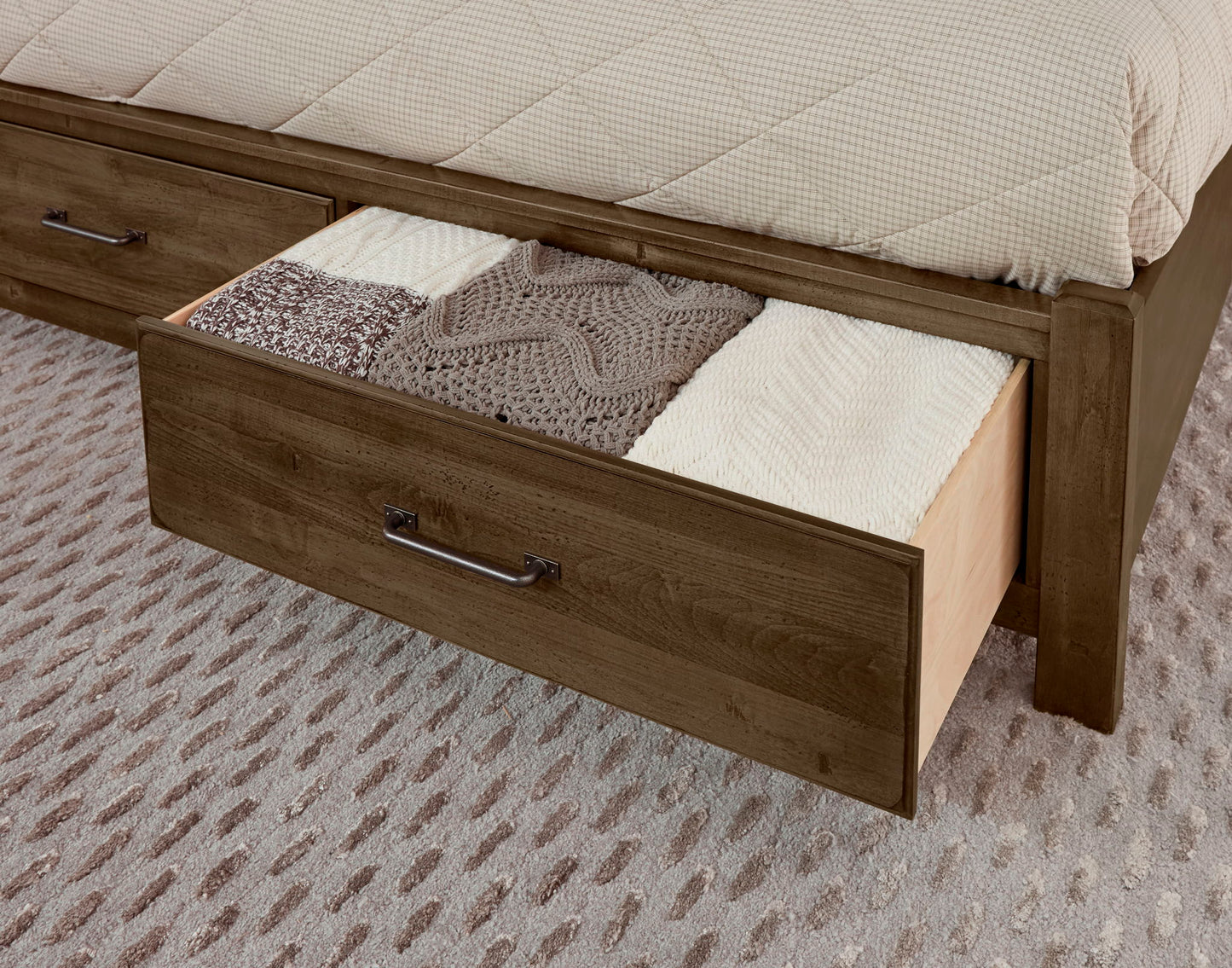 Cool Rustic - Queen Storage Footboard - Mink