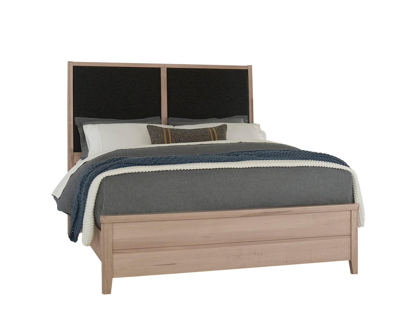 Woodbridge - Queen Black Fabric Panels - Clear Maple