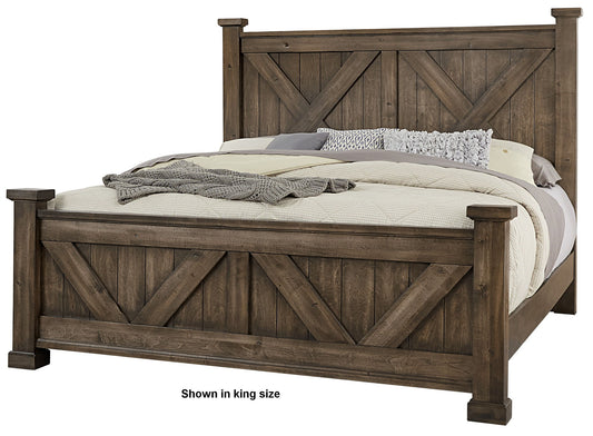 Cool Rustic - Queen X Bed Footboard - Mink