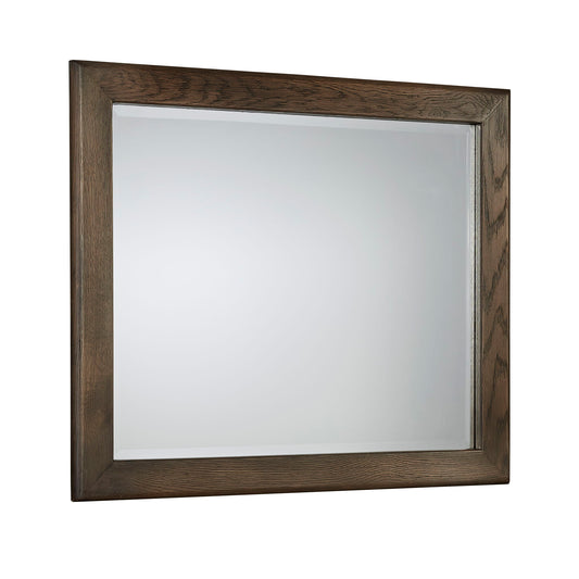 Crafted Oak - Landscape Mirror Beveled Glass - Dark Brown