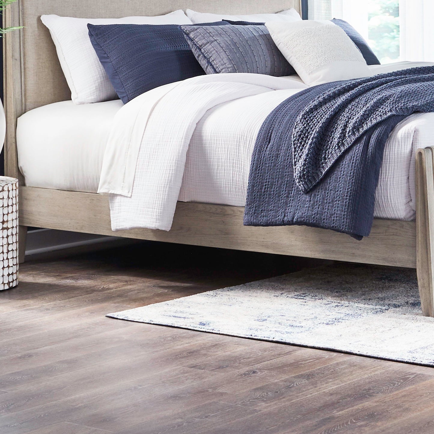 New Haven - California King Upholstered Bed Rails - Sanctuary White