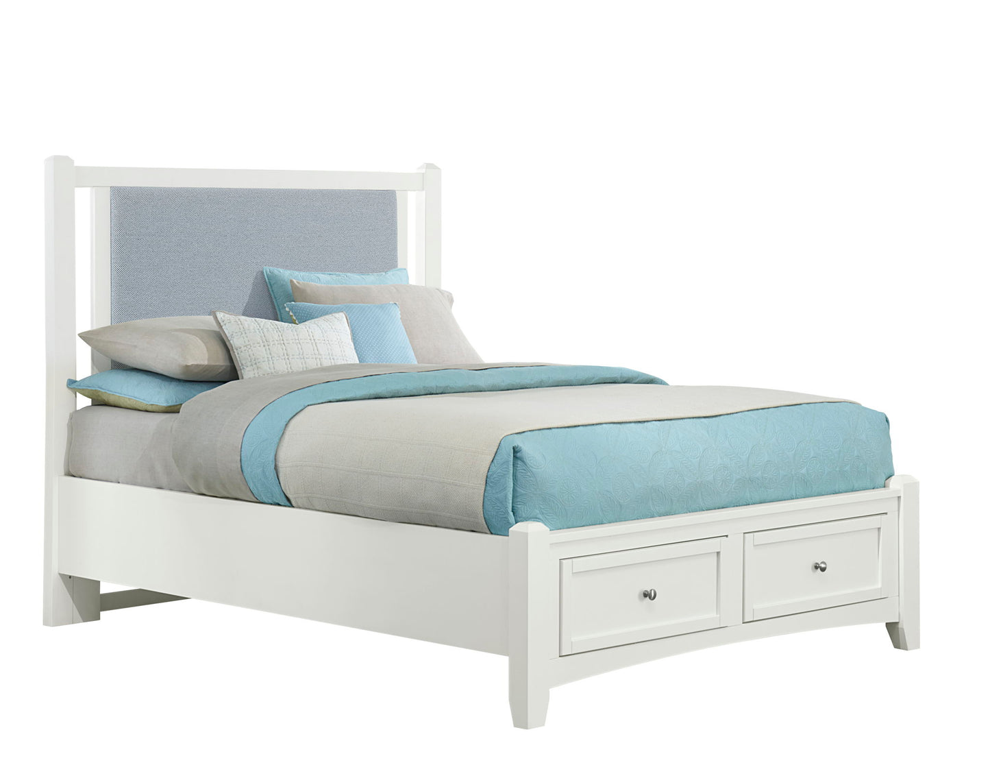 Bonanza - Full Size Upholstered Headboard Panels - Ocean Blue / White
