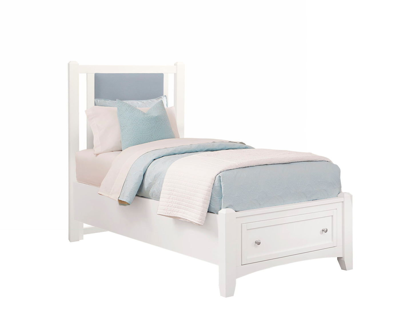 Bonanza - Twin Upholstered Headboard Panel - Ocean Blue / White