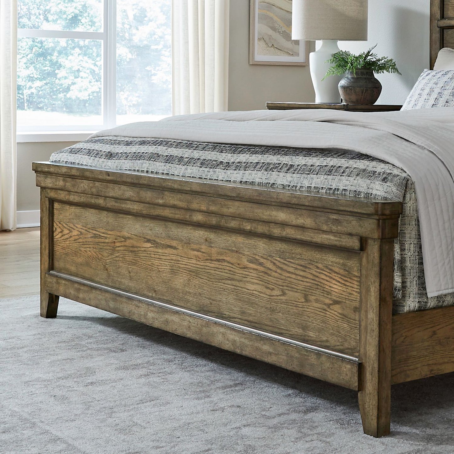 Carolina Park - King Panel Footboard - Amber Brown