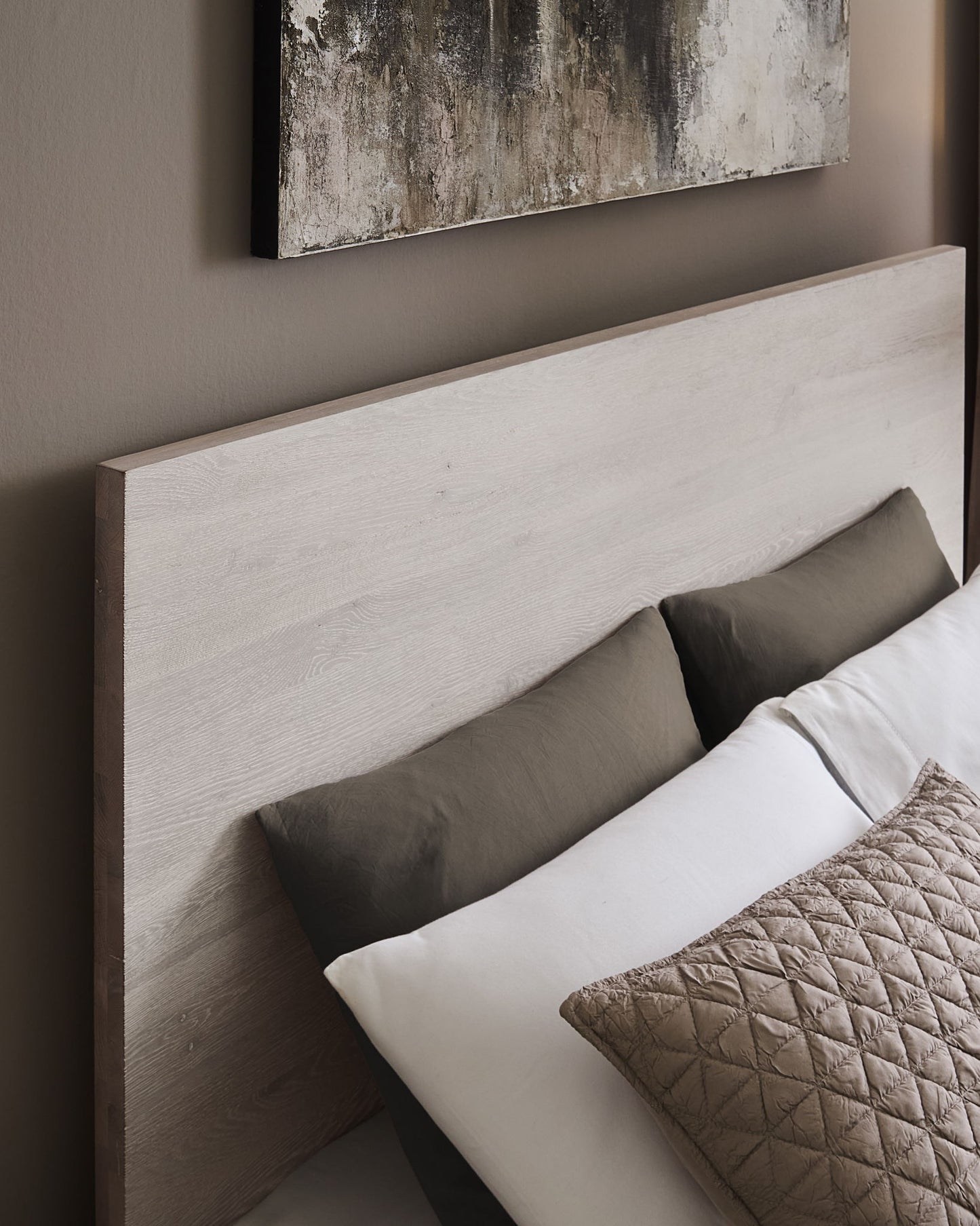 Joinery - Queen Plank Headboard - Washed White Oak