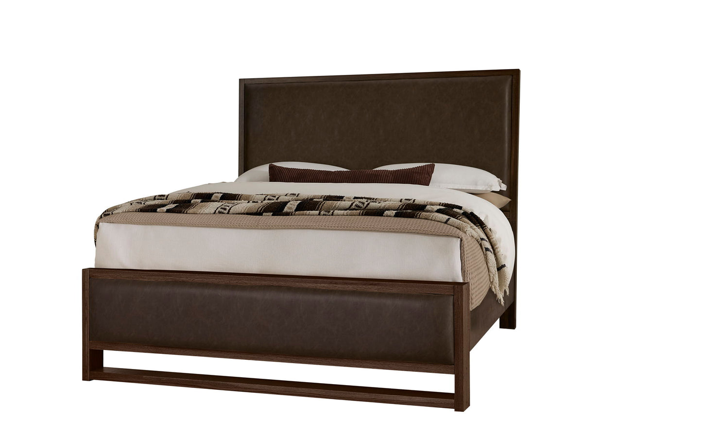 Lodge & Loft - Queen Upholstered Footboard - Dark Oak / Sedona Brown