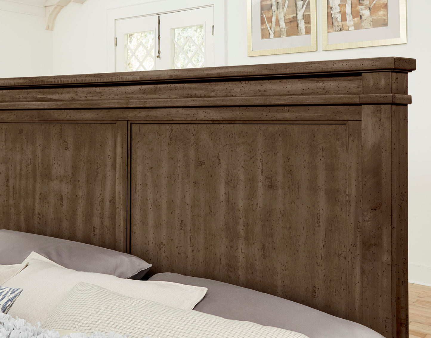 Cool Rustic - King Mansion Bed Headboard - Mink