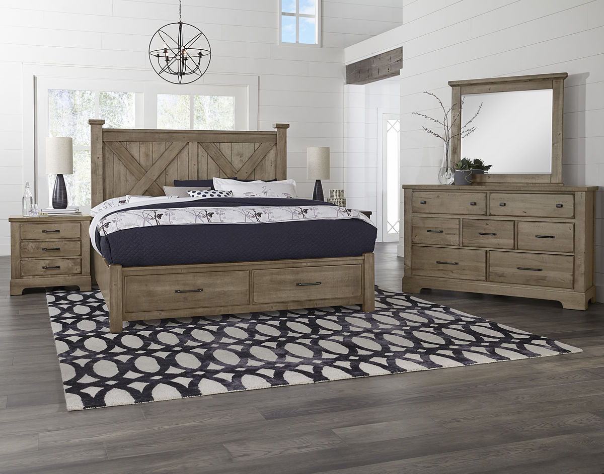 Cool Rustic - California King Storage Bed Rails 6/0 - Stone Gray