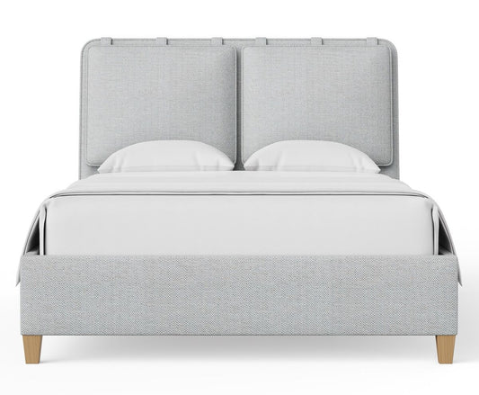 Pure Maple - Queen Upholstered Footboard - Blue Mist / Natural Maple
