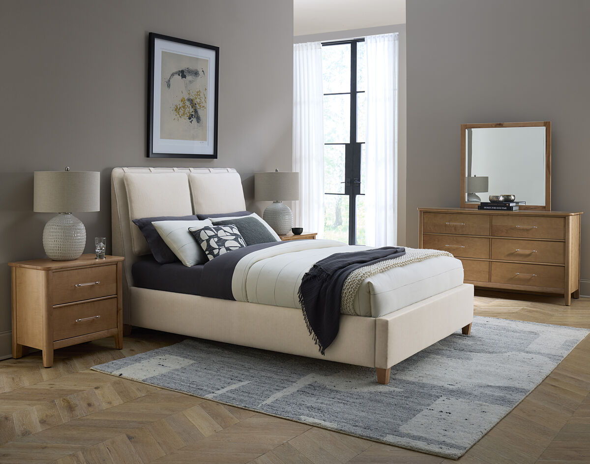 Nordhaven - King Headboard - Pure White / Clear Maple