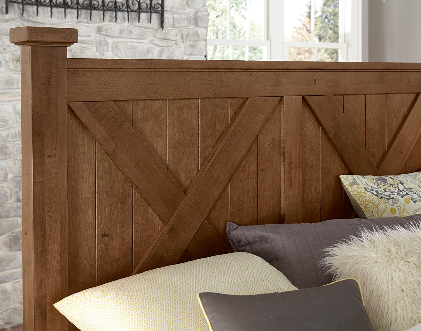 Cool Rustic - King X Bed Headboard - Amber