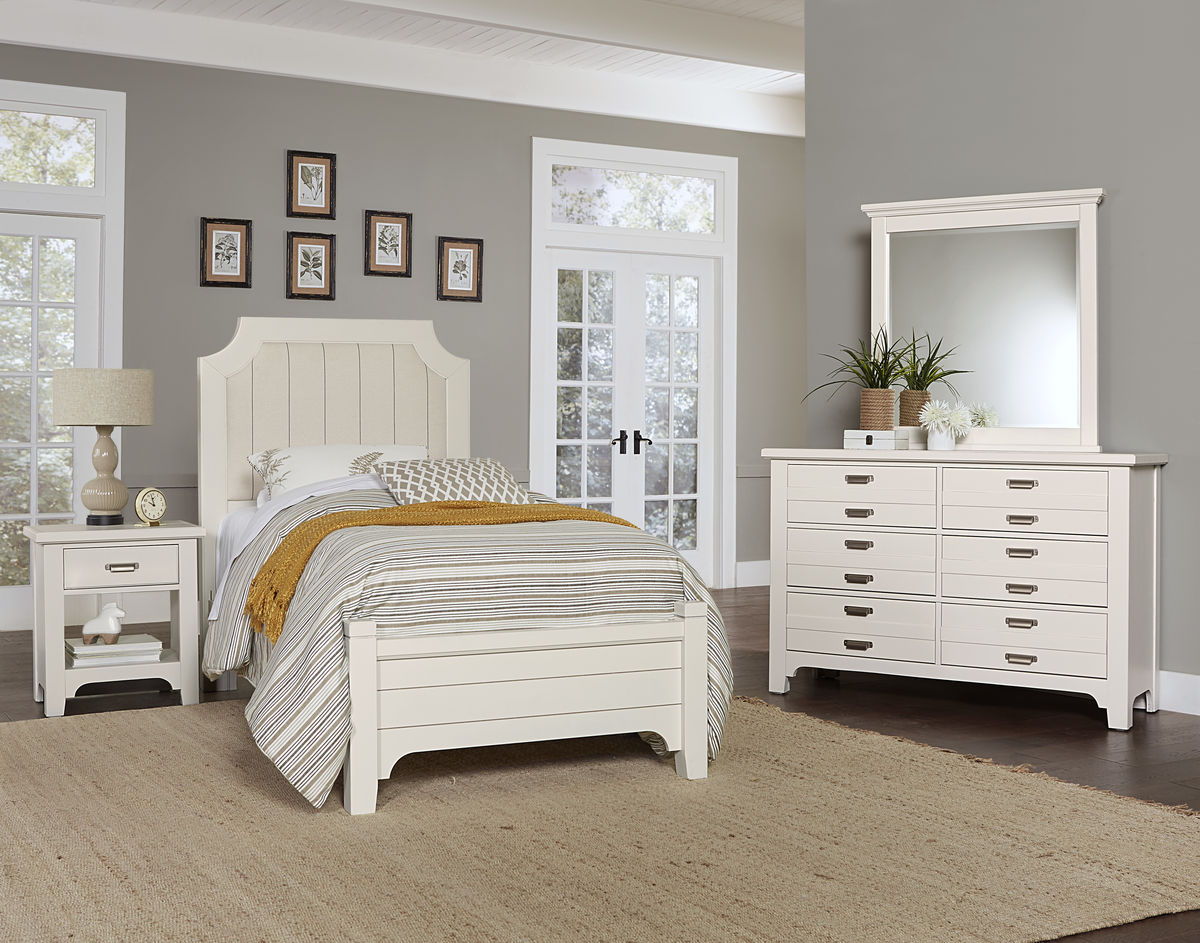 Bungalow - Twin Footboard - Lattice / Soft White