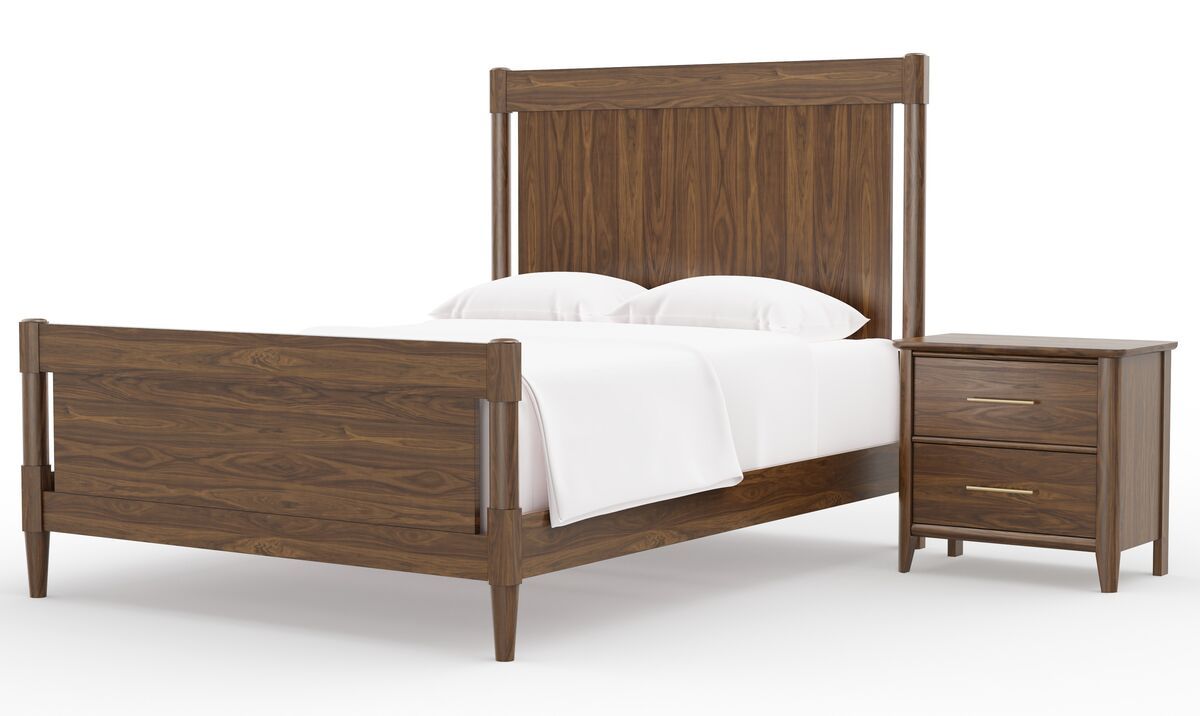 Nordhaven - King / Queen Wood Rails - Nordic Walnut