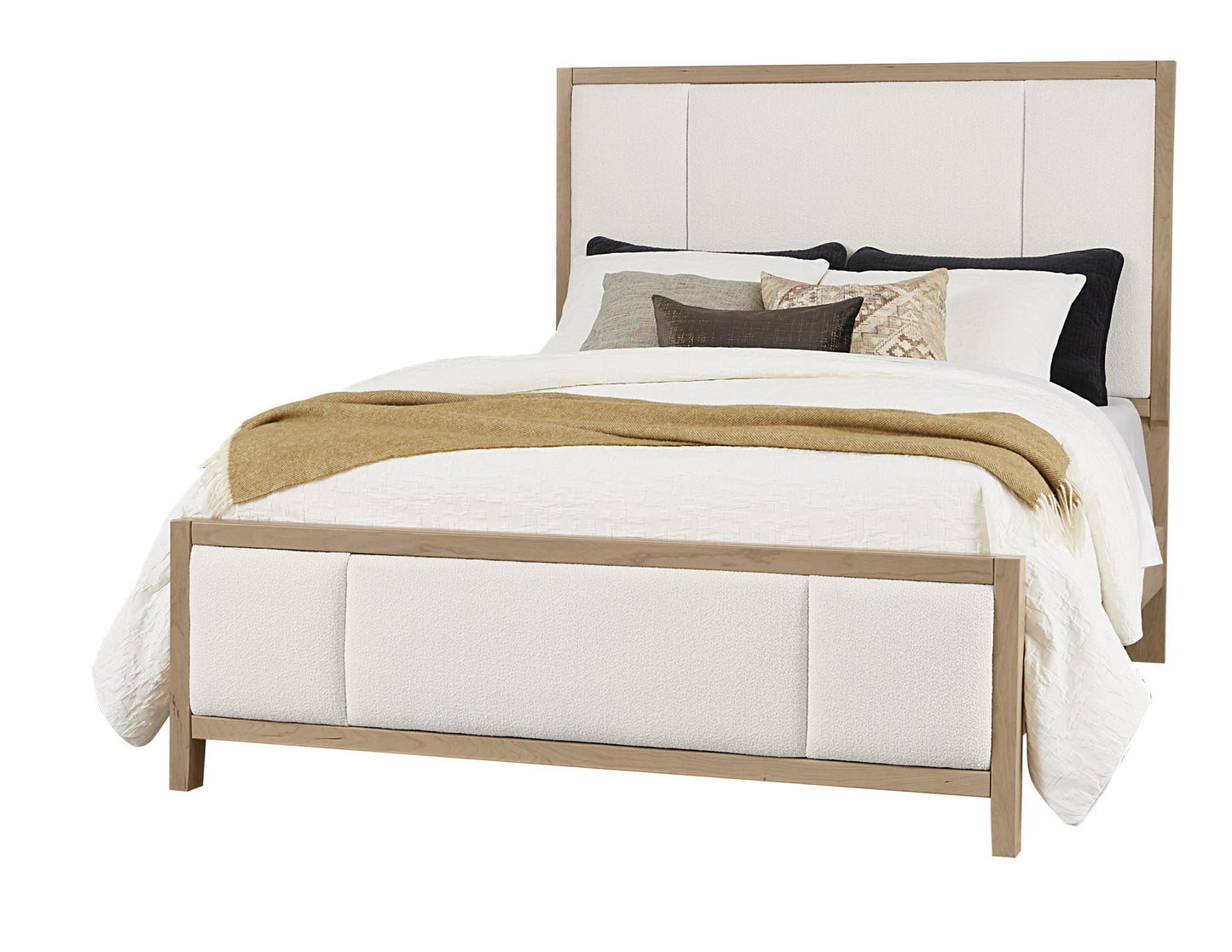 Crafted Cherry - Erin's King Upholstered Headboard - Bleached Cherry