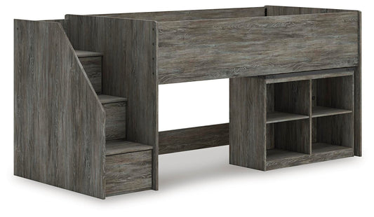Frandern Twin Loft Bed with Bookcase Storage