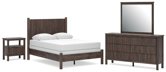 Cadmori Full Panel Bed, Dresser, Mirror and Nightstand