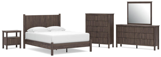 Cadmori Queen Panel Platform Bed, Dresser, Mirror, Chest and Nightstand