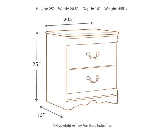 Anarasia Two Drawer Night Stand