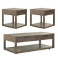 Bartlett Field - 3 Piece Table Set (1 Cocktail 2 End Tables) - Dusty Taupe