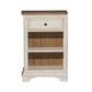 Morgan Creek - Left Pier Base - Antique White / Wirebrushed Tobacco Accents