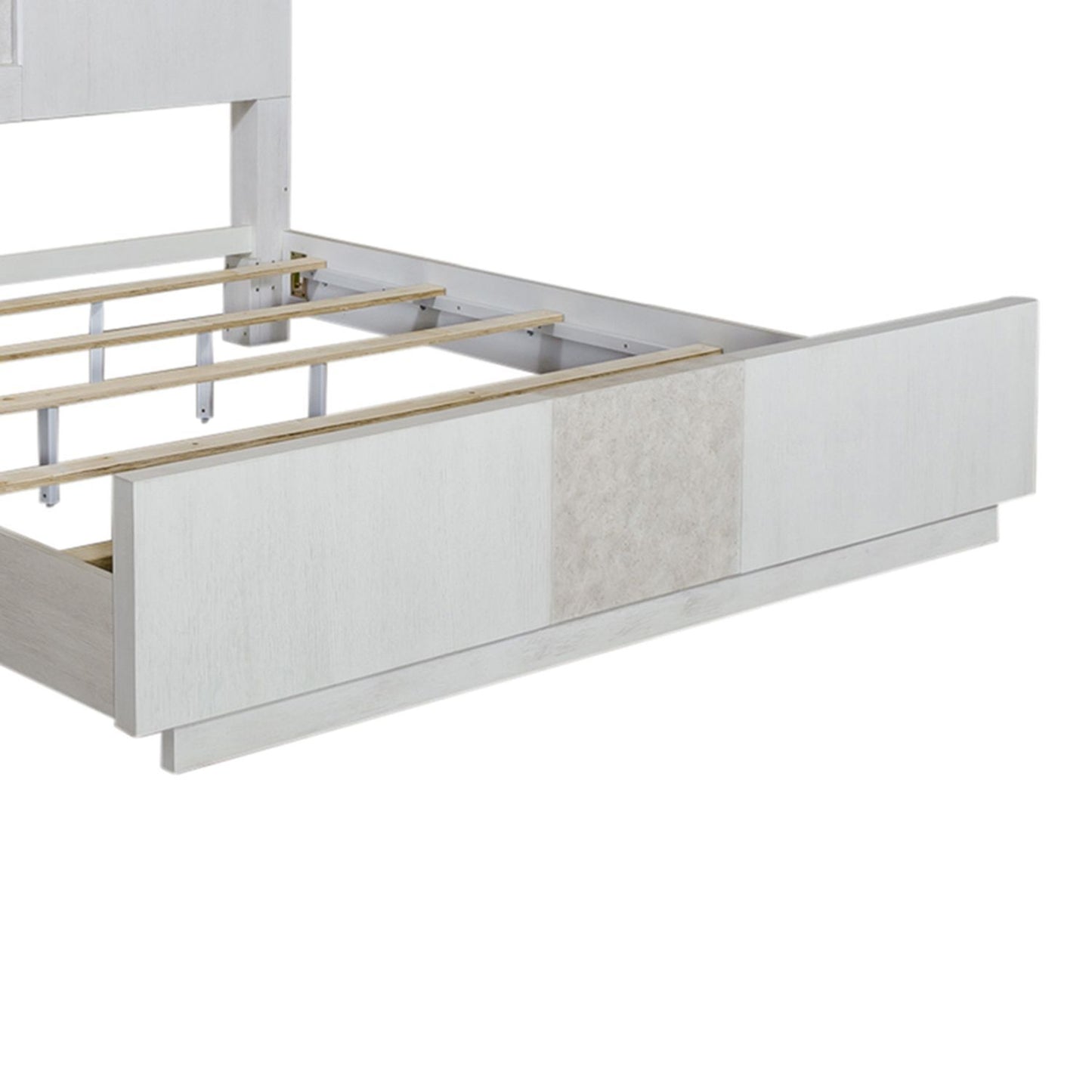 Mirage - King Panel Footboard - Wirebrushed White