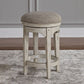 Morgan Creek - Console Swivel Stool - Antique White / Wirebrushed Tobacco Accents