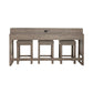 Bartlett Field - 4 Piece Living Room Set (Console Bar Table & 3 Console Stools) - Dusty Taupe
