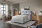 Pure Maple - King Upholstered Headboard - Blue Mist / Natural Maple
