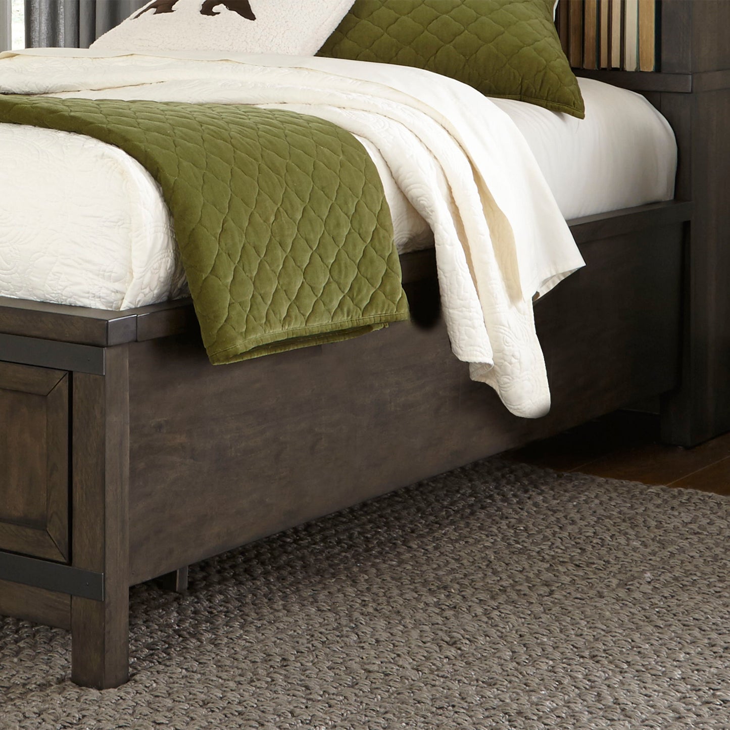 Thornwood Hills - Wood Storage Bed Rails - Rock Beaten Brown