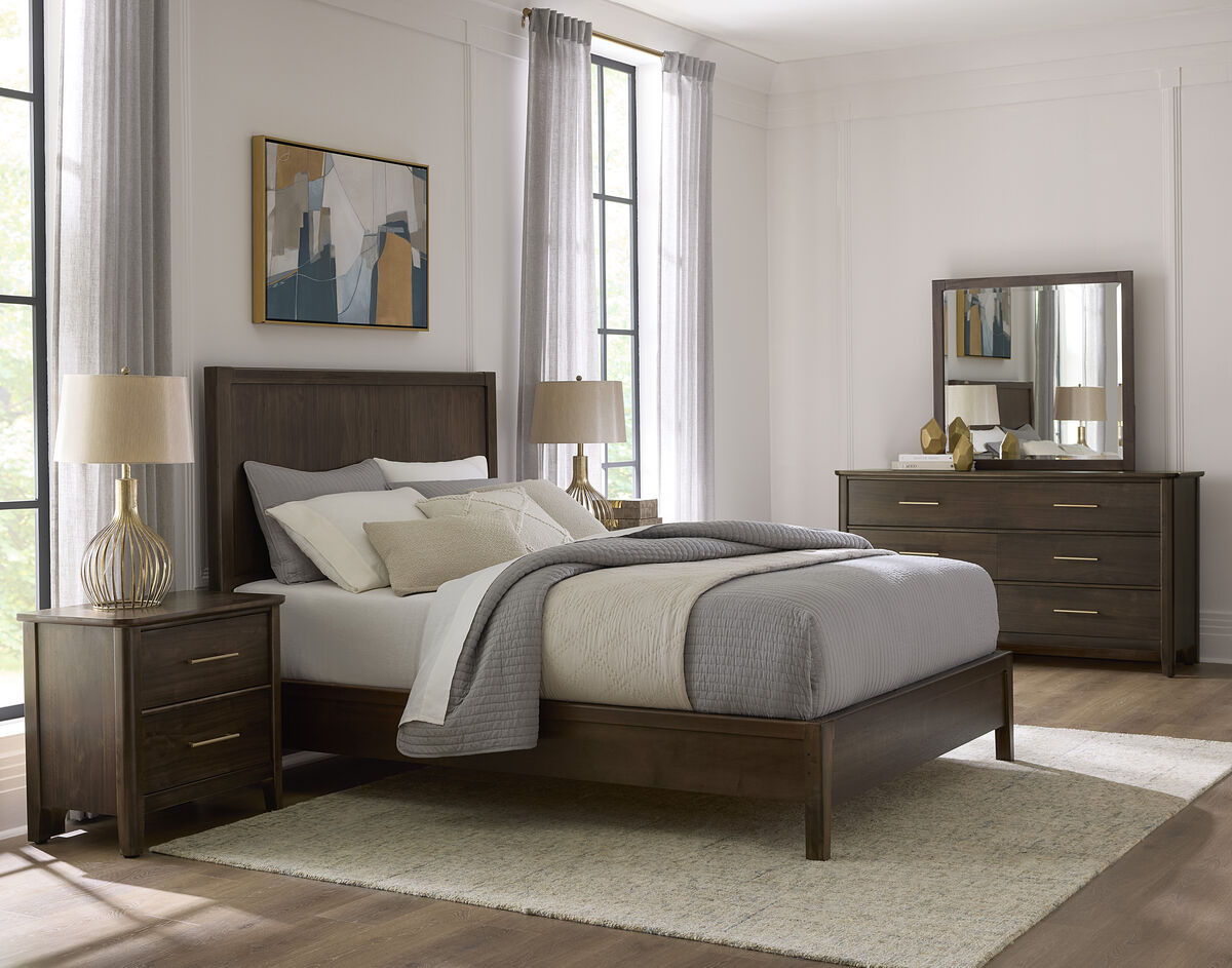 Nordhaven - King / Queen Wooden Rails - Nordic Walnut