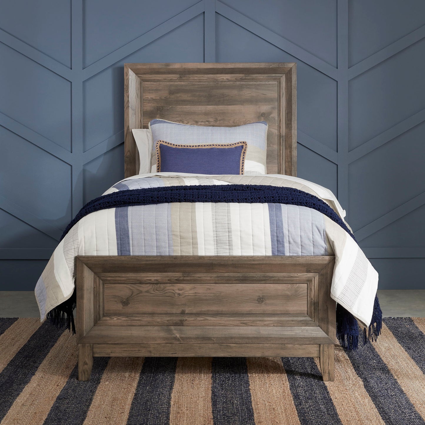 Ridgecrest - Twin Panel Headboard & Footboard - Cobblestone