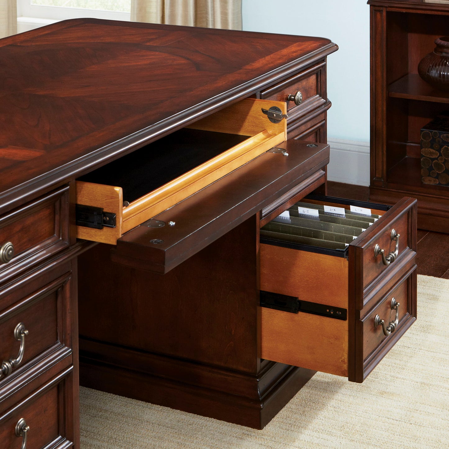 Brayton Manor - Jr Executive Desk Base - Cognac