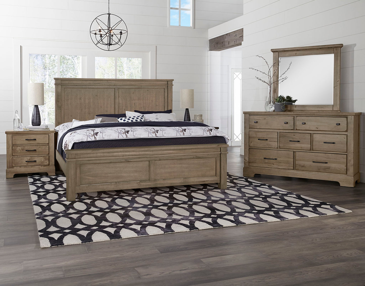 Cool Rustic - King / Queen Platform Rails - Stone Grey