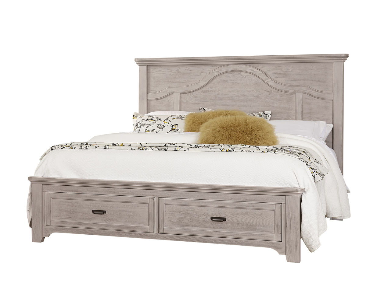 Bungalow - Queen Mantel Footboard - Dover Gray Two Tone