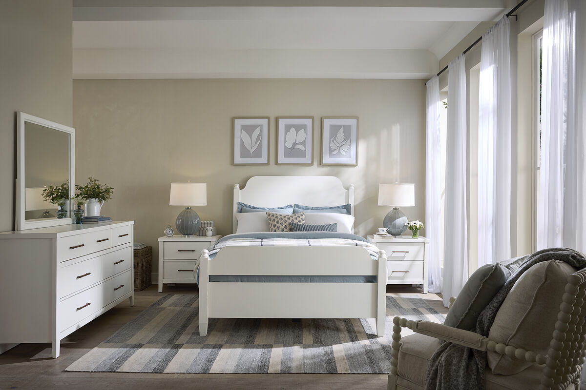 Pure Maple - King Poster Headboard - Cottage White