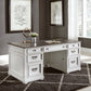 Allyson Park - Jr Executive Desk Base - Wirebrushed White / Charcoal