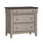 Ivy Hollow - 3 Drawer Bedside Chest With Charging Station - Weathered Linen / Dusty Taupe