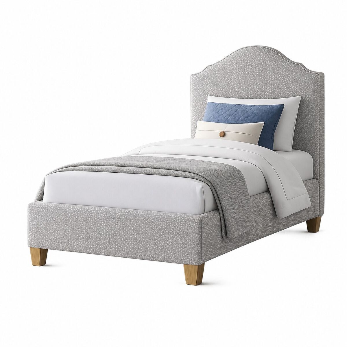 Tide & Timber - Twin Upholstered Headboard 3/3 - Luxe Blue Oak / Gray Antelope