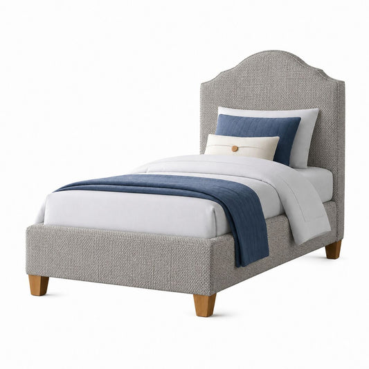 Tide & Timber - Twin Upholstered Headboard 3/3 - Luxe Blue Oak / Ash Gray