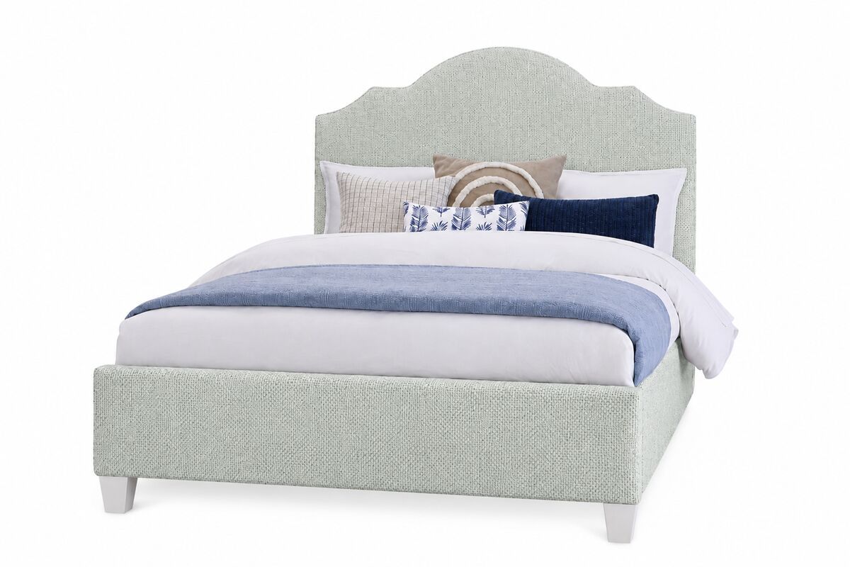 Tide & Timber - King Upholstered Headboard 6/6 - Luxe Blue Oak / Forest Green