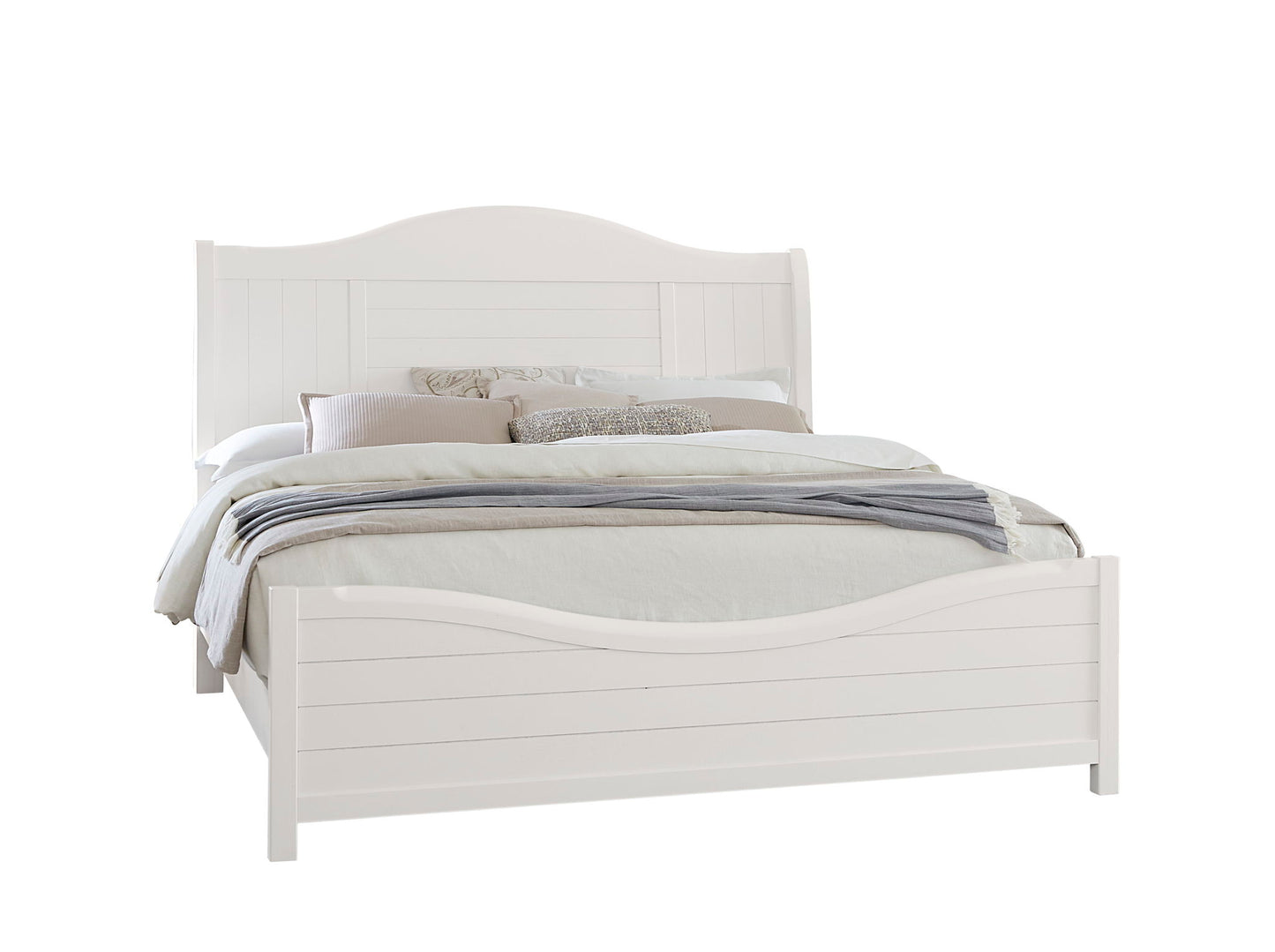Cool Farmhouse - King Sleigh Bed Headboard - Soft White