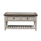Heartland - Rect Ceiling Tile Cocktail Table - Antique White / Tobacco Tops