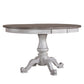 Ocean Isle - Single Pedestal Table Top - Antique White / Dark Brown
