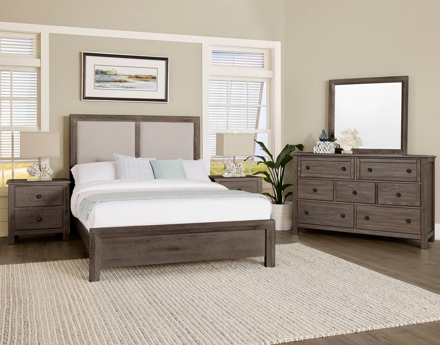 Custom Express - King Upholstered Bed Footboard - Driftwood Gray