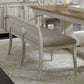 Farmhouse Reimagined - Upholstered Bench - Antique White / Chestnut Tops