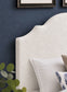 Tide & Timber - Queen Boucle Upholstered Headboard 5/0 - White / Luxe Blue Oak
