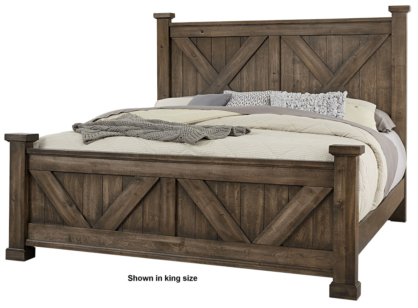 Cool Rustic - Queen X Bed Footboard - Mink