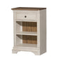 Morgan Creek - Left Pier Base - Antique White / Wirebrushed Tobacco Accents
